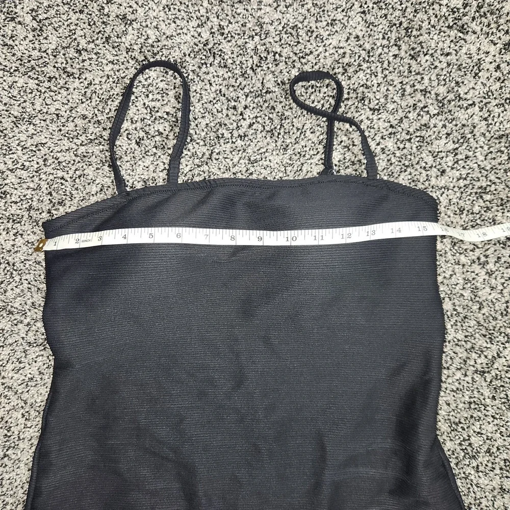 Old Navy Swimsuit Large Black Ribbed 1 Piece Swimsuit Multiway Straps Slimming L
